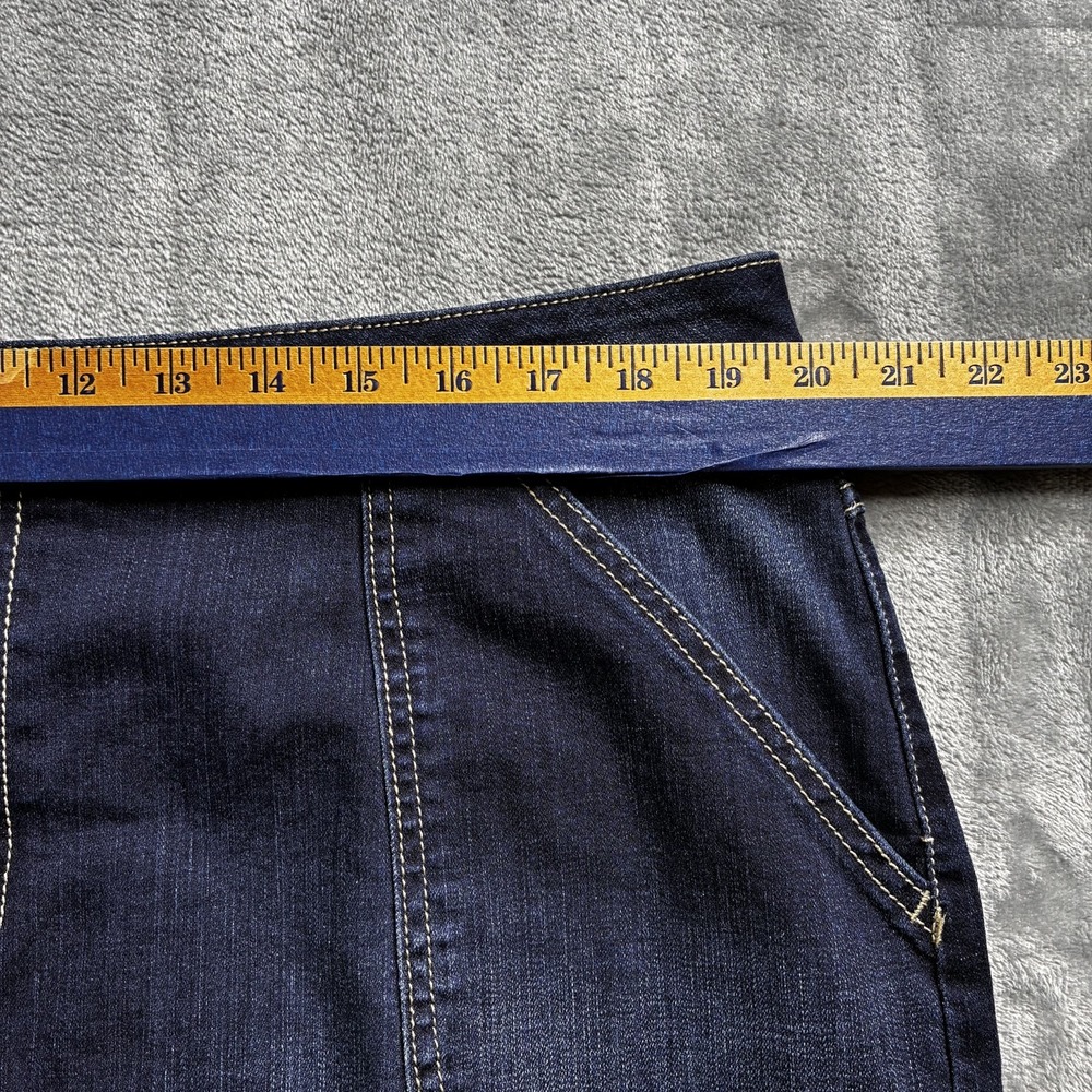 Est. 1946 Denim Womens Skirt Size 18W Dark Wash Pockets Back Slit Stretch Modest - Picture 10 of 12
